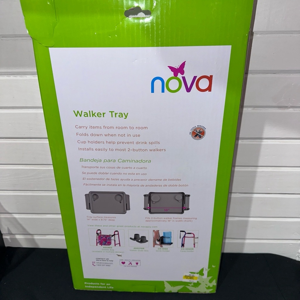 Nova Walker Tray, Grey, 14"x9.75" NEW - Picture 2 of 11